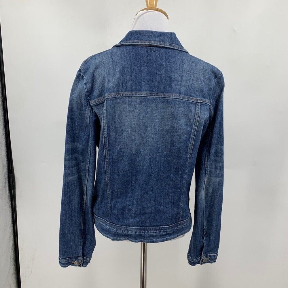 J. Crew Jacket Women M Medium Denim Trucker Long Sleeve Flap Pockets Jean - Picture 3 of 11